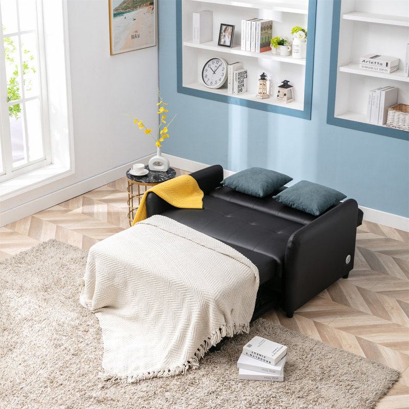 Latitude Run® 51.5'' Vegan Leather Sleeper Sofa Wayfair